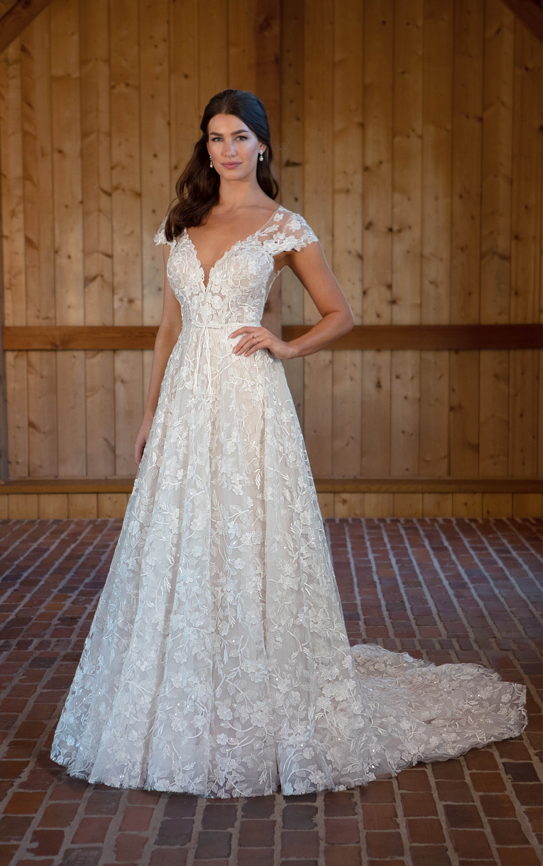 Modern Sheath Wedding Dress with Cotton Lace - Essense of